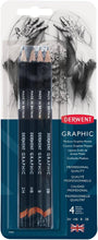 Load image into Gallery viewer, DERWENT - Graphic Medium Graphite Pencils - (Lápices de Grafitos) Pack de 4
