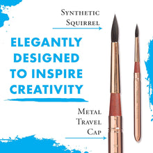 Load image into Gallery viewer, PRINCETON ARTIST BRUSH &amp; CO. - Neptune Synthetic Squirrel Watercolor Travel Round Brushes
